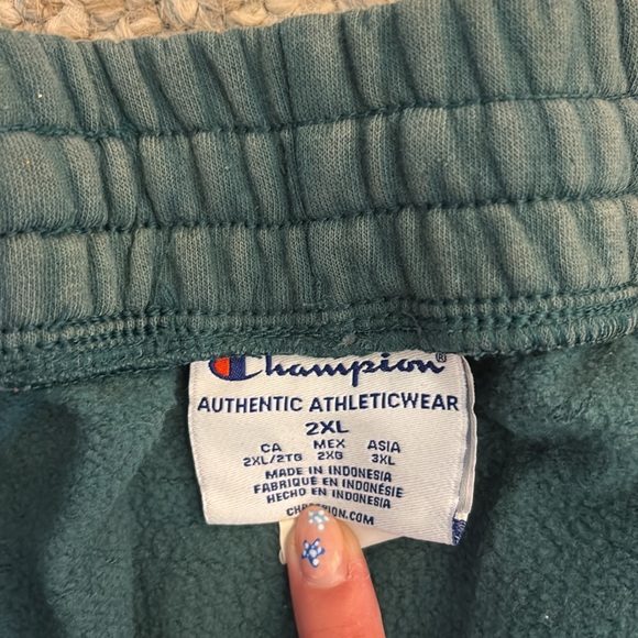 NWOT Champion Green Sweatpants with Elastic Waistband - Picture 3 of 11